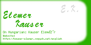 elemer kauser business card